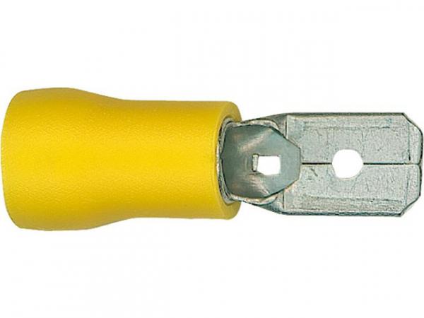 Flachstecker halbisoliert 4,0mm²-6,0mm², 6, 3x0, 8mm Farbe gelb, VPE 100 Stück