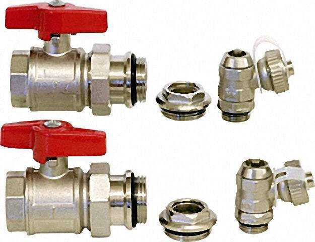 Anschlussgarnitur Typ H-E 3/4'' horizontal, mit Entleerung Anschlussgarnitur Typ H-E 3/4'' horizontal, mit Entleerung