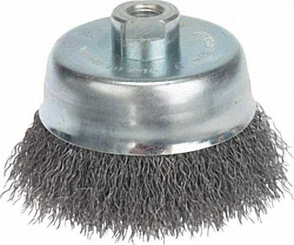 Topfbürste Stahldraht gewellt 0, 35mm 80mm x M 14 x 2,0