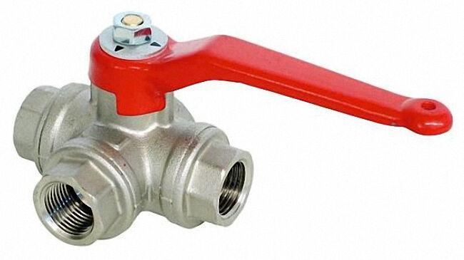 Dreiwege-kugelhahn R 1/4'' L-Bohrung Dreiwege-kugelhahn R 1/4'' L-Bohrung