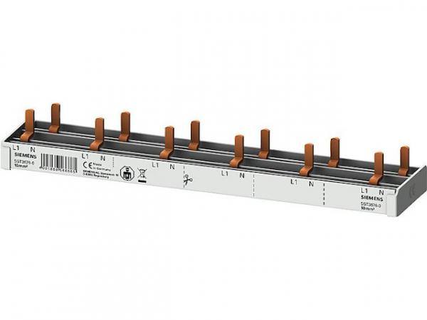 Stiftsammelschiene, 10mm² 1p/N für 6x AFDD + 6x 1p FI/LS Siemens 5ST3676-0 (12TE)