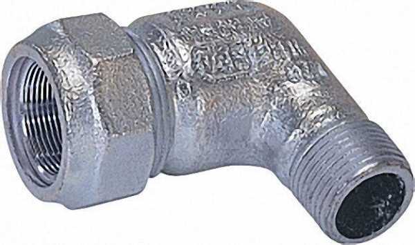 GEBO Temperguss-Klemmverbinder Winkel Gas PN 4, Wasser PN 16, Typ WA 1'' AG
