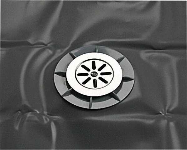 Bodenablauf ABS 100 x 50mm mit Isolierfolie PVC 1200 x 1200mm