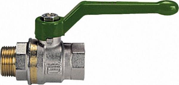 EFFEBI Messingkugelhahn ASTER ACS IG/AG 3/4'' DVGW-zertifiziert mit grünem Aluminium Handhebel