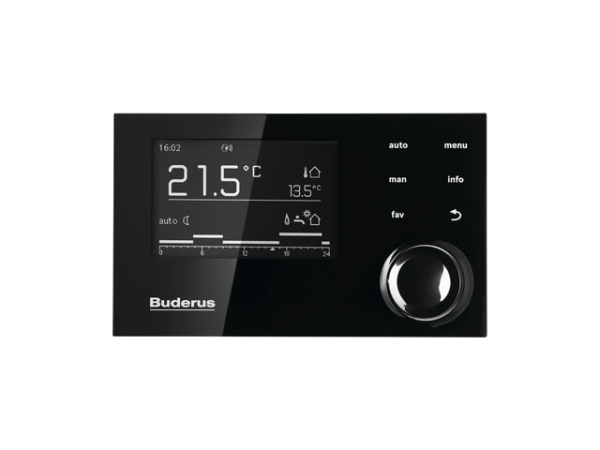 Buderus Logamatic RC310 schwarz System-Bedieneinheit mit Außentemperaturfühler Touchdisplay für EMS Heizsysteme
