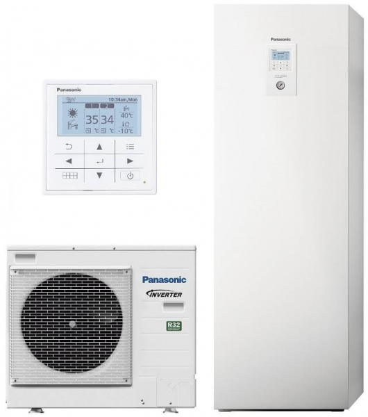 Panasonic Aquarea LT Wärmepumpe Split mit Kompakt-Kombi-Hydromodul, 9 kW, 230V, KIT-ADC09JE5C-1