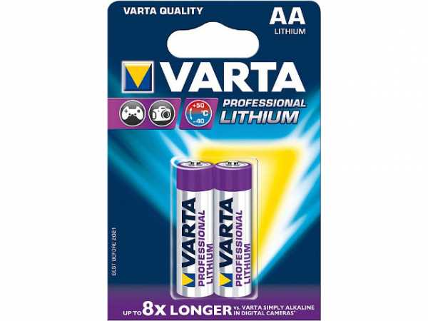 Batterie Varta Professional Lithium LR6 AA Mignon, VPE 2 Stück