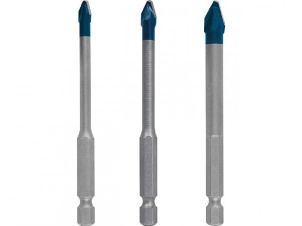 Fliesenbohrer-Set BOSCH 3-teilig HardCeramic Ø 5/6/8 mm, Länge 90mm mit 1/4' Sechskantaufnahme