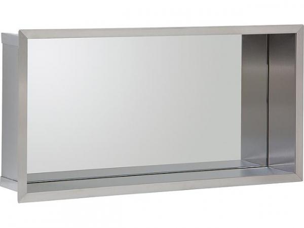 Wandnische Edelstahl, Spiegelrückwand, Tiefe 100 mm, BxH: 625x325 mm Bad Edelstahl-Wandeinbaunische
