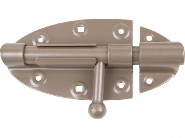 Bolzenriegel DURAVIS 112 x 72 ? 16 mm, mit flachem Griff, Material: Stahl, blau verzinkt, Oberfläche: perlbeige RAL 1035