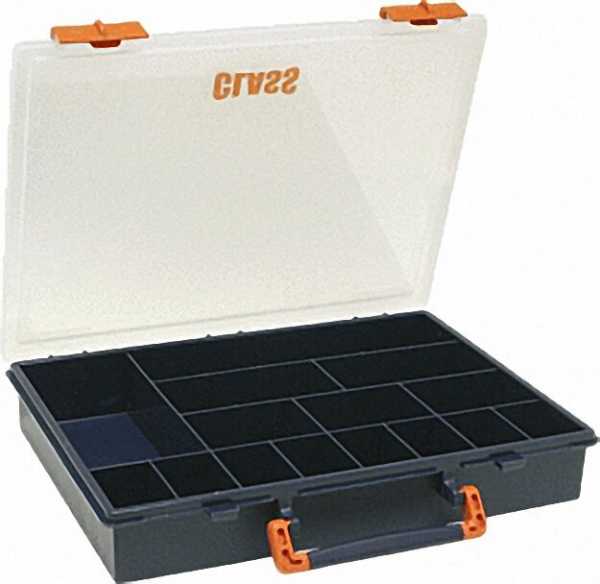 Kleinteilebox blau mit 15 Fächern l=325mm, b=260mm, h=55mm