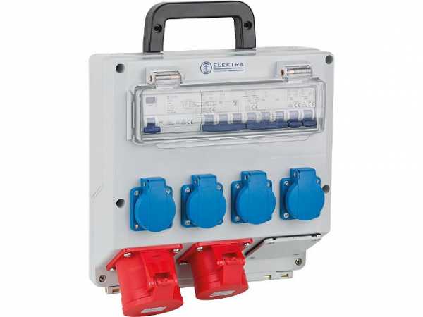 Steckdosenkombination CEE-Steckdosen: 1x 5/32A+1x5/16A 4x Schukosteckdosen, 1xFI40A