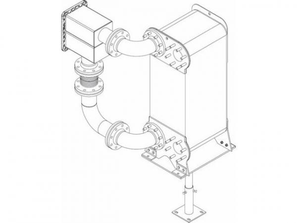 Buderus 7736613107 Wärmetauschergruppe Kaskade GB402-900 Wärmetauscher DN100, PN16, Verrohrung WT