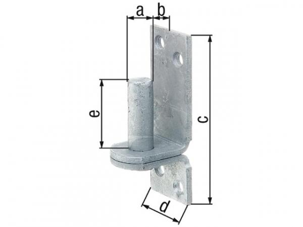 Kloben auf Platte, DI,d=16mm, 115x40mm, feuerverzinkt