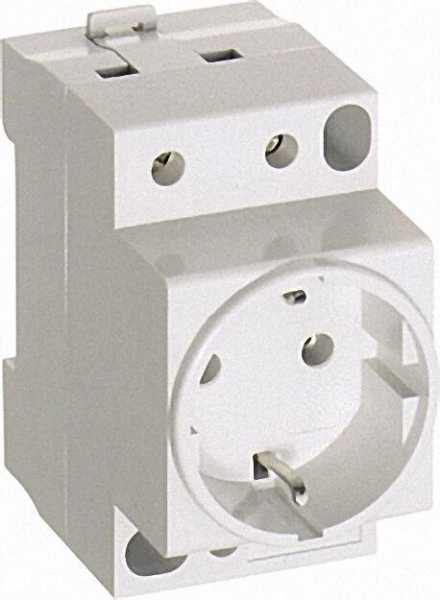 Schuko-Steckdose für befestigung auf Hutschiene. 10/16 A 250V