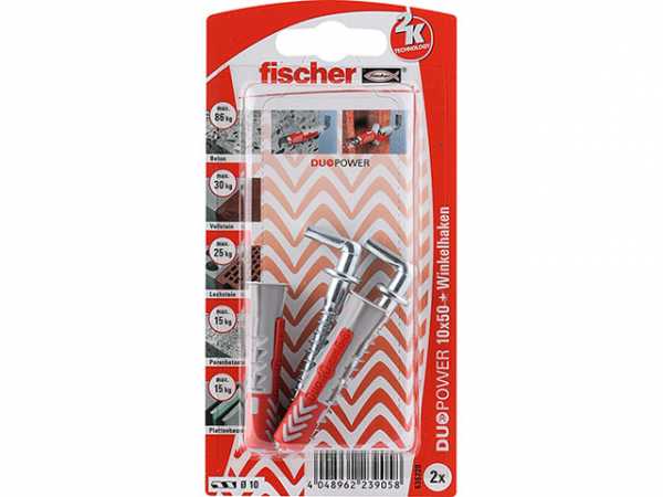 Fischer DuoPower 10x50 WH mit Winkelhaken, 535220 SB-Programm