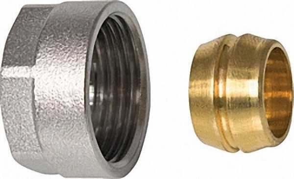 Klemmringverschraubung 14mm mit Überwurfmutter vernickelt VPE = 2 Stück